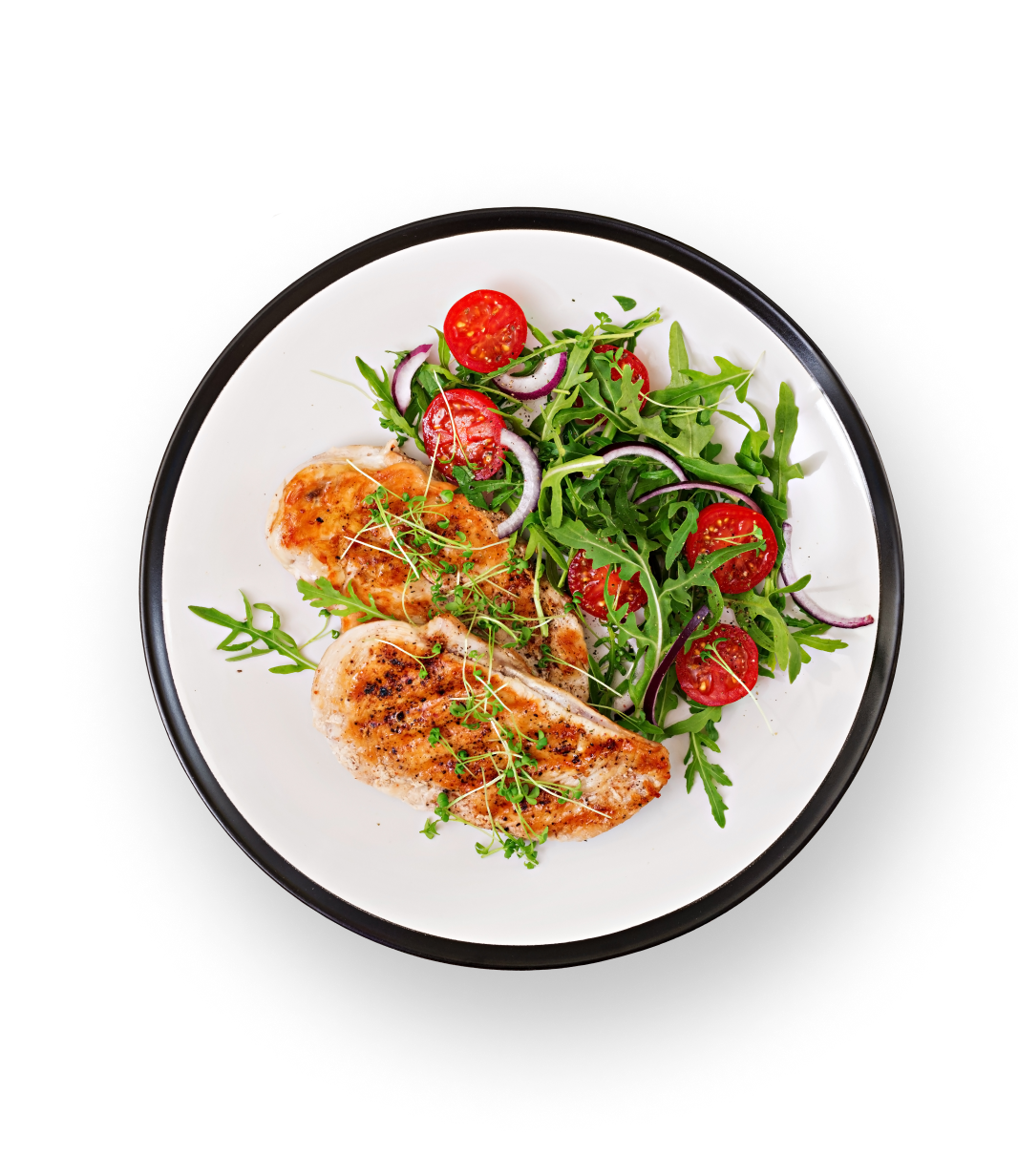 Meat with vegetables on a plate